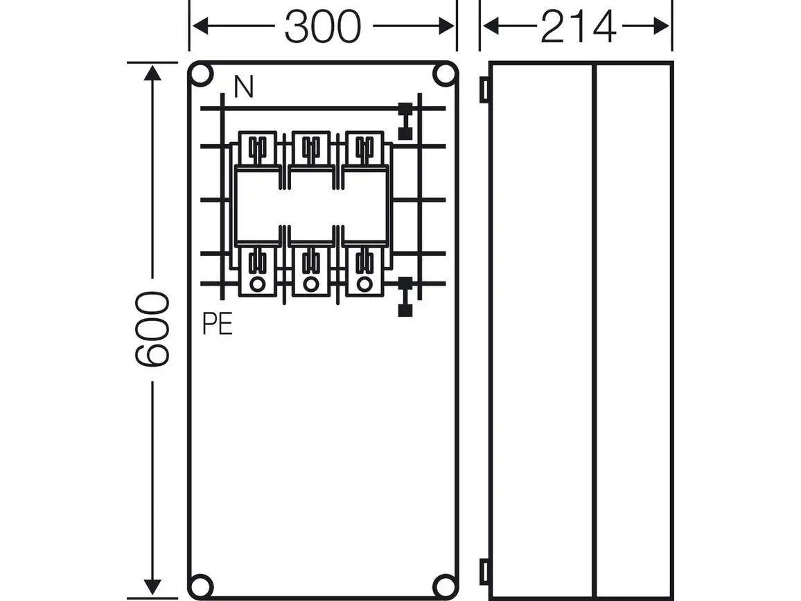 HENSEL Mi 6476 NH-Sicherungsgehäuse – NH2, 3-polig, 400 A, IP65