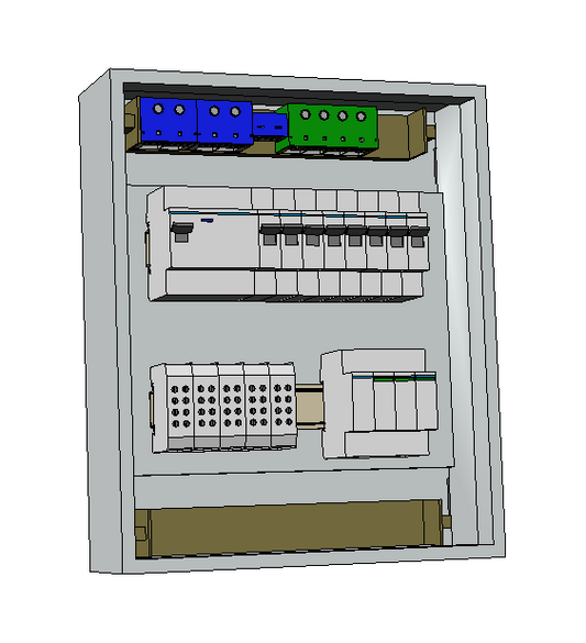 Hager Volta Aufputz Unterverteilung 2 Reihig VA24CN mit Schneider Electric Bestückung