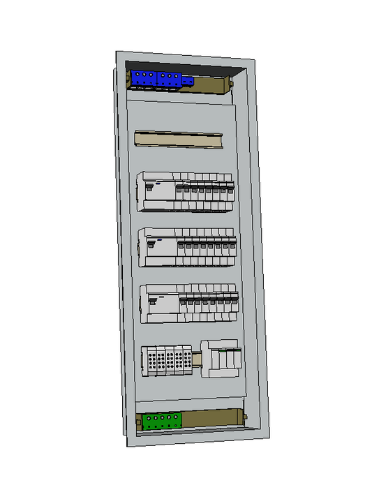 Hager Volta Unterputz Unterverteilung 5 Reihig VU60NC mit Schneider Electric Bestückung