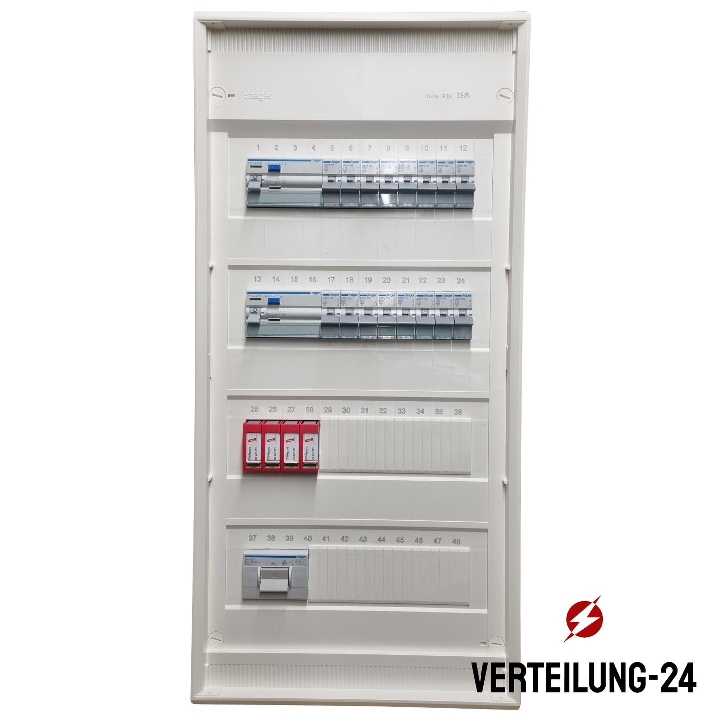 Hager Volta Hohlwand Unterverteilung 4 Reihig VH48NC mit Hager Bestückung