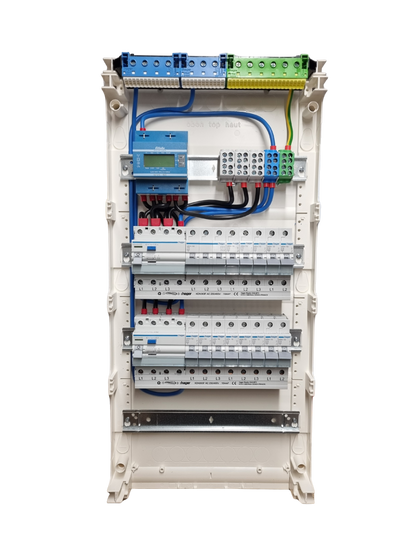 Hager Volta Aufputz Unterverteilung 4 Reihig VA48CN mit MID-Zähler und Hager Bestückung