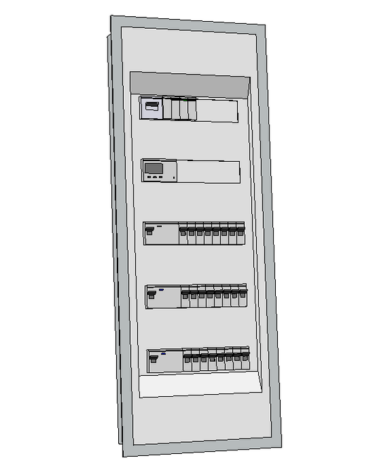 Hager Volta Unterputz Unterverteilung 5 Reihig VU60NC mit MID-Zähler Hager Bestückung