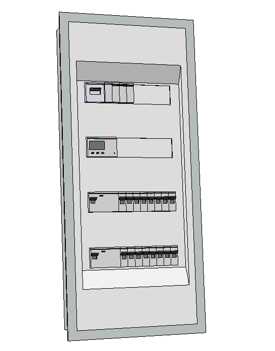 Hager Volta Unterputz Unterverteilung 4 Reihig VU48NC mit MID-Zähler Hager Bestückung