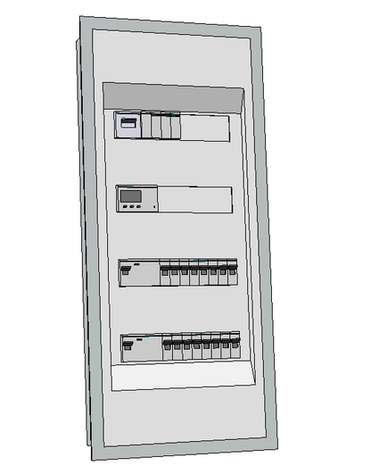 Hager Volta Unterputz Unterverteilung 4 Reihig VU48NC mit MID-Zähler Hager Bestückung