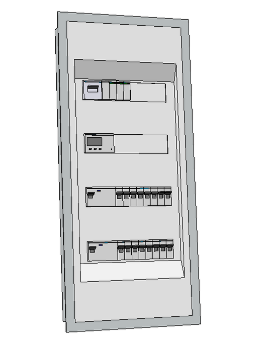 Hager Volta Unterputz Unterverteilung 4 Reihig VU48NC mit MID-Zähler Hager Bestückung