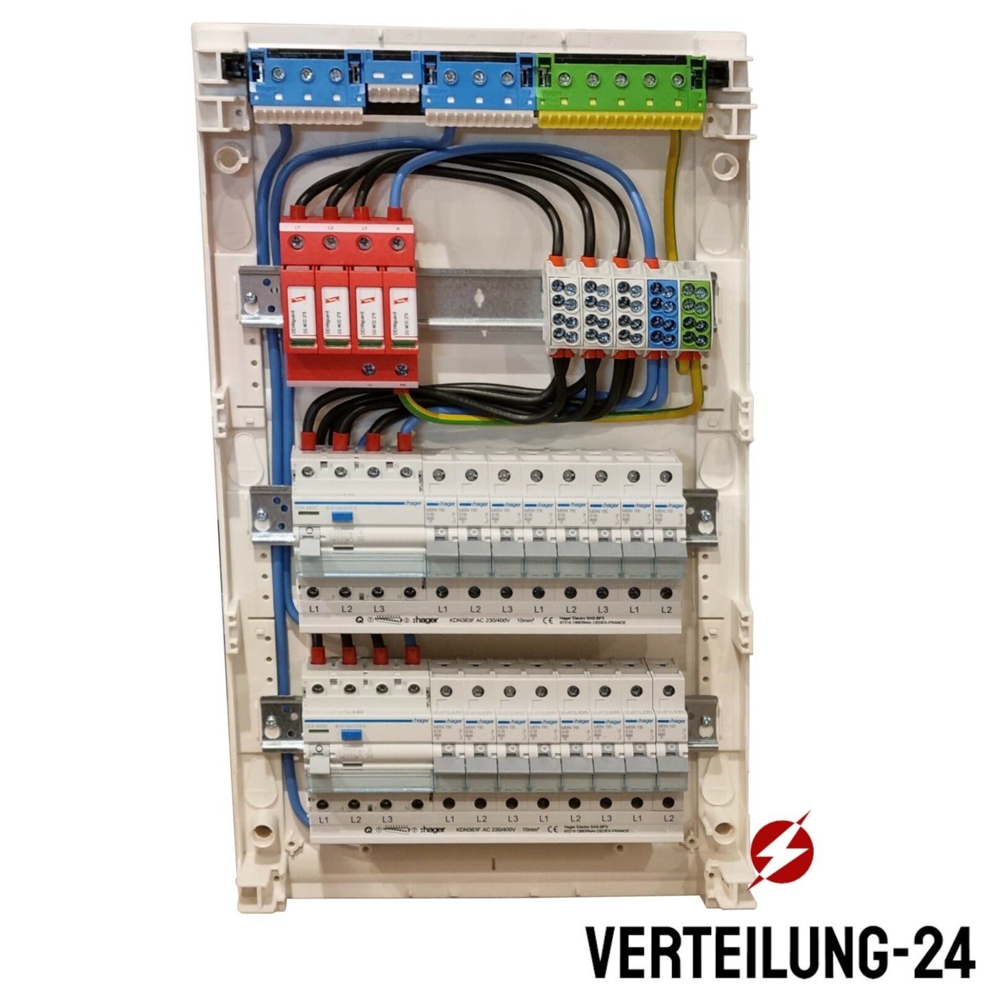 Hager Volta Aufputz Unterverteilung 3 Reihig VA36CN mit Hager Bestückung