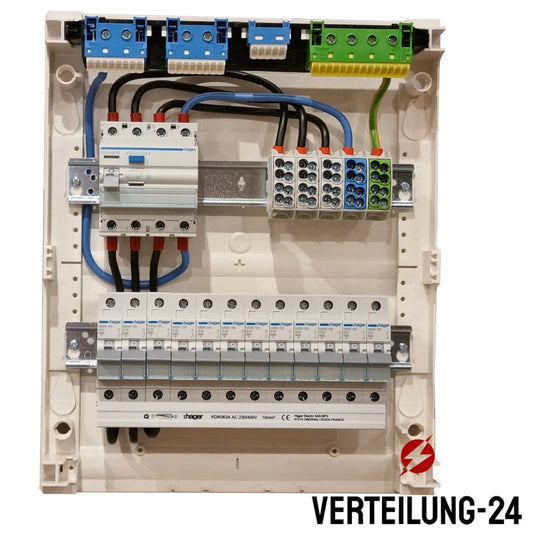Hager Volta Aufputz Unterverteilung 2 Reihig VA24CN mit Hager Bestückung