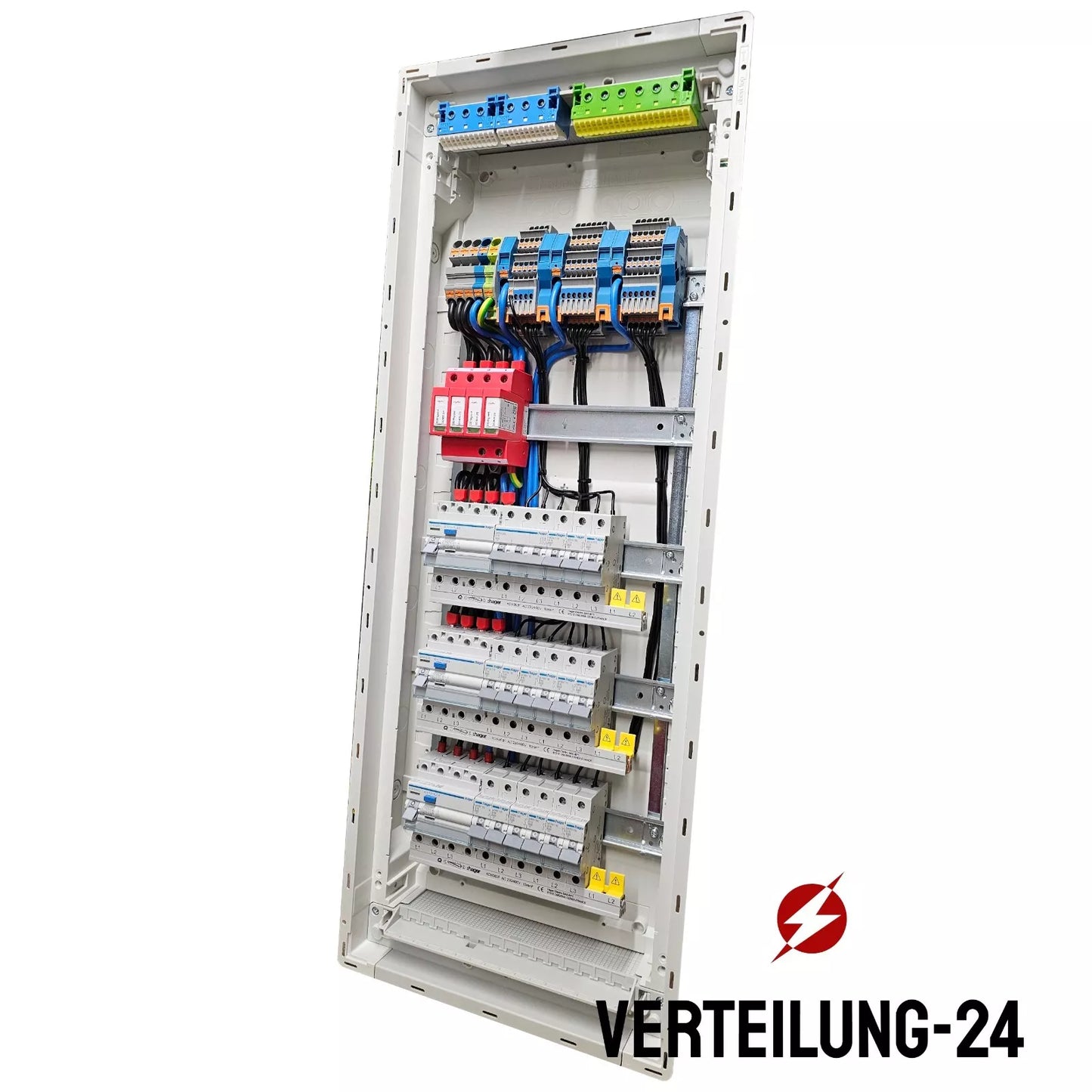 Hager Volta Aufputz DIN 18015 Reihenklemmen Unterverteilung 5 Reihig VA60CN mit Hager Bestückung