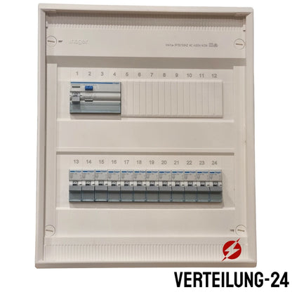 Hager Volta Aufputz Unterverteilung 2 Reihig VA24CN mit Hager Bestückung